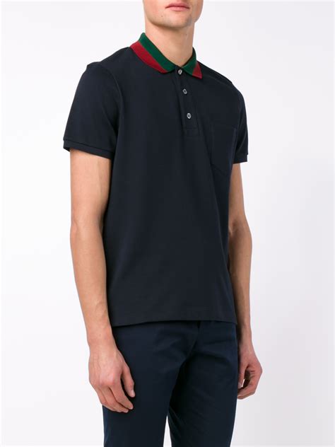 navy blue gucci polo shirt|gucci polo shirts for men.